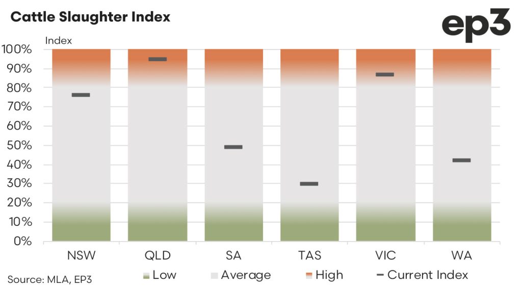 Australian Cattle Slaughter Index graph: 2024